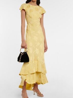 Lovely floral jacquard flowing dress